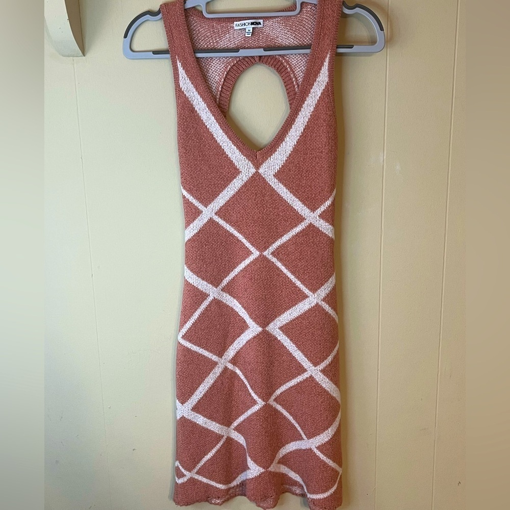 Fashion Nova Women Sweater Dress. Deep V Front Back is out size M